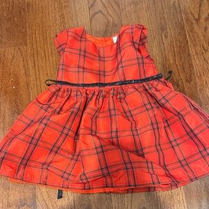 Carter's Vibrant Red Plaid Dress with Black Trim